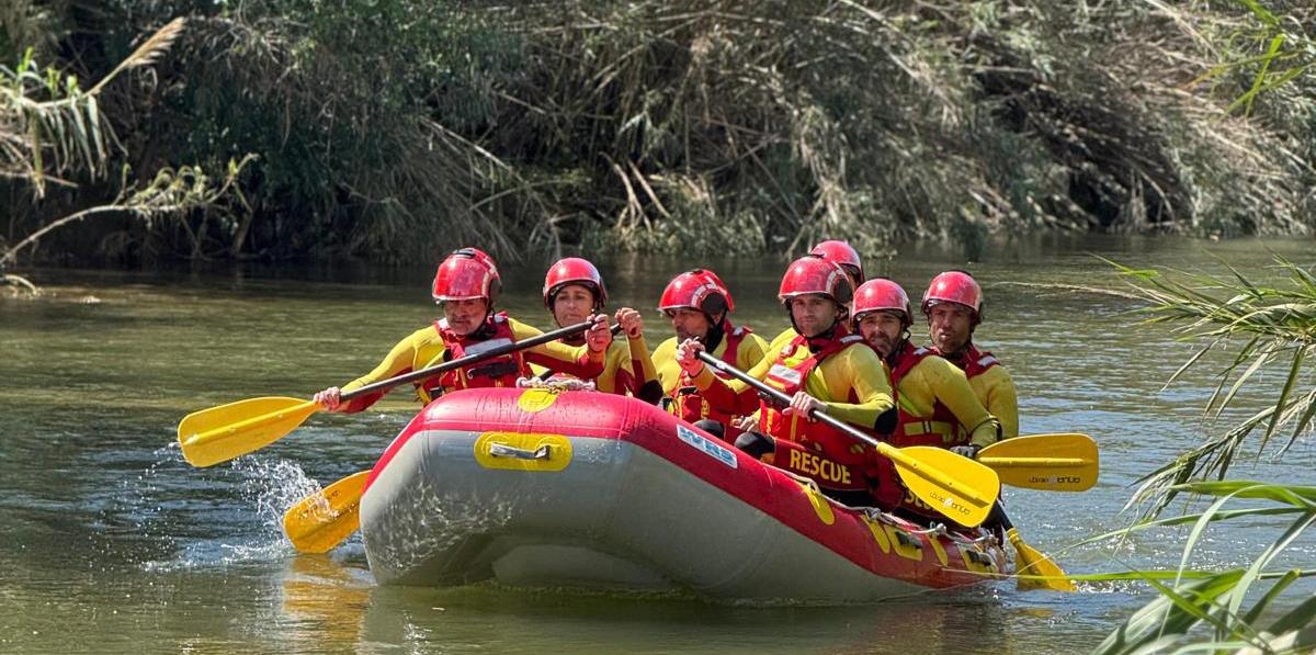 Imagen durante un momento de las prácticas desarrolladas estos días atrás en el río.