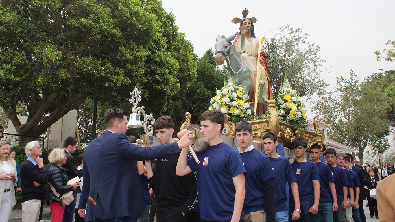 Un momento de la celebración del Domingo de Ramos en Mijas Pueblo el año pasado.  | ARCHIVO