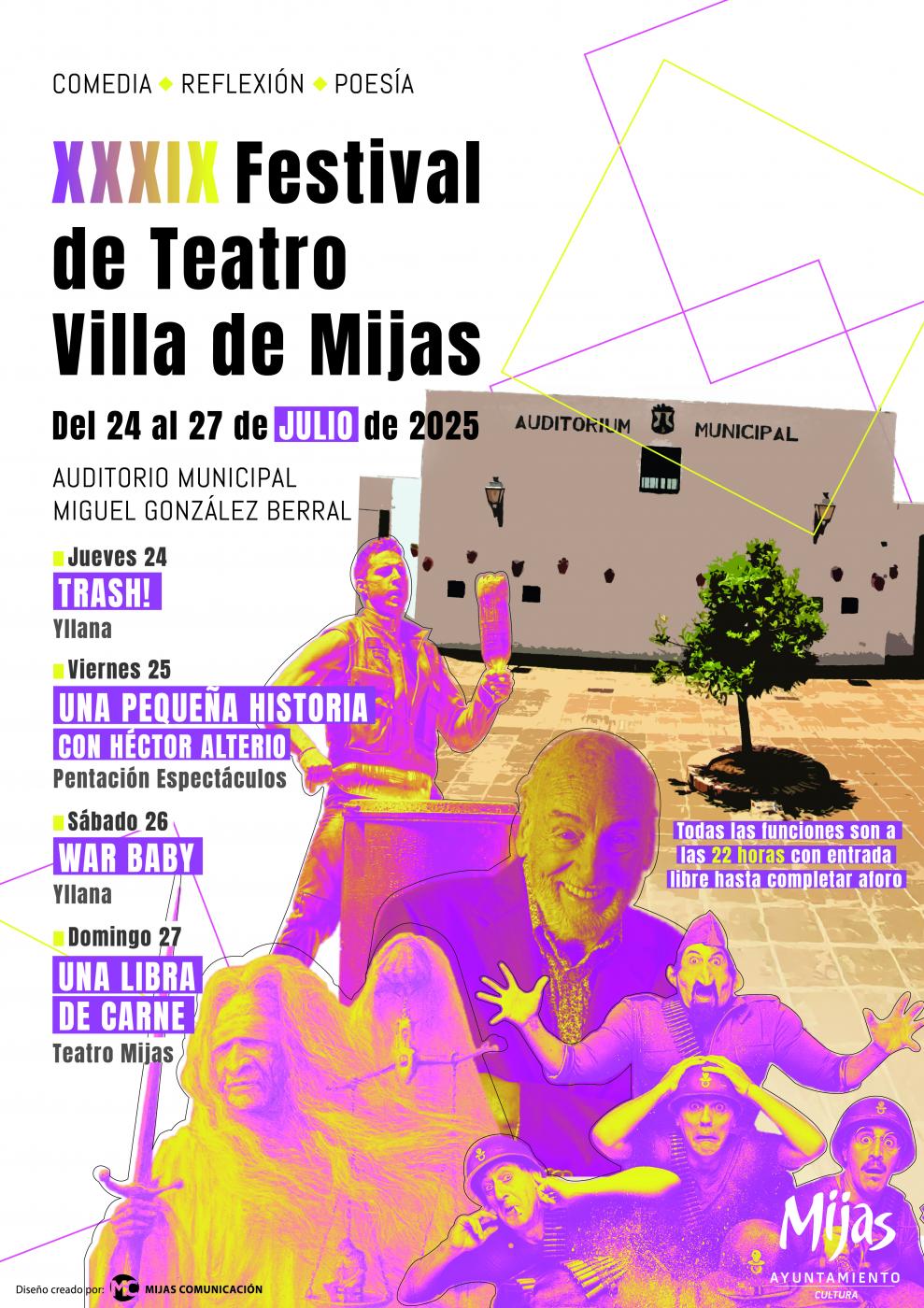 Cuatro atractivas citas componen el cartel del XXXIX Festival de Teatro Villa de Mijas. |